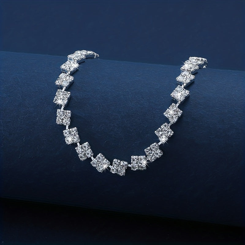 Shiny Rhinestone Chain Bracelet Elegant