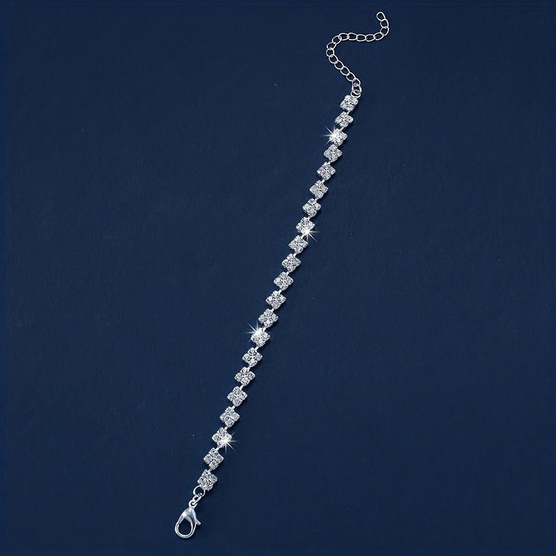 Shiny Rhinestone Chain Bracelet Elegant