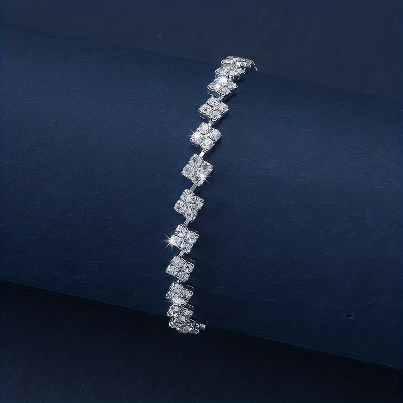 Shiny Rhinestone Chain Bracelet Elegant