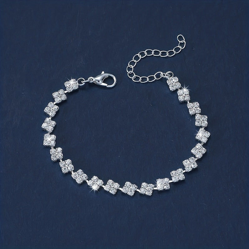 Shiny Rhinestone Chain Bracelet Elegant
