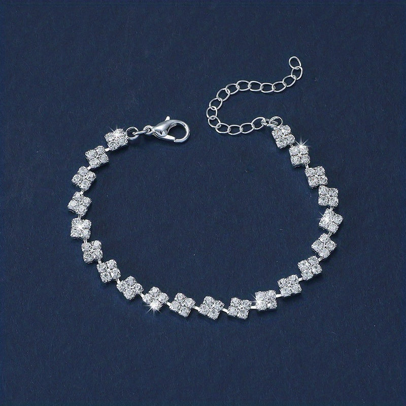 Shiny Rhinestone Chain Bracelet Elegant