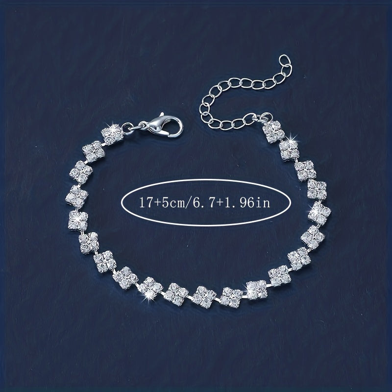 Shiny Rhinestone Chain Bracelet Elegant