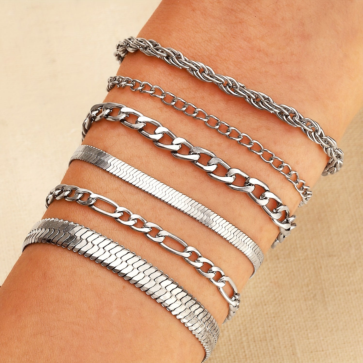 6pcs Bracelet 14K OR PLAQUE