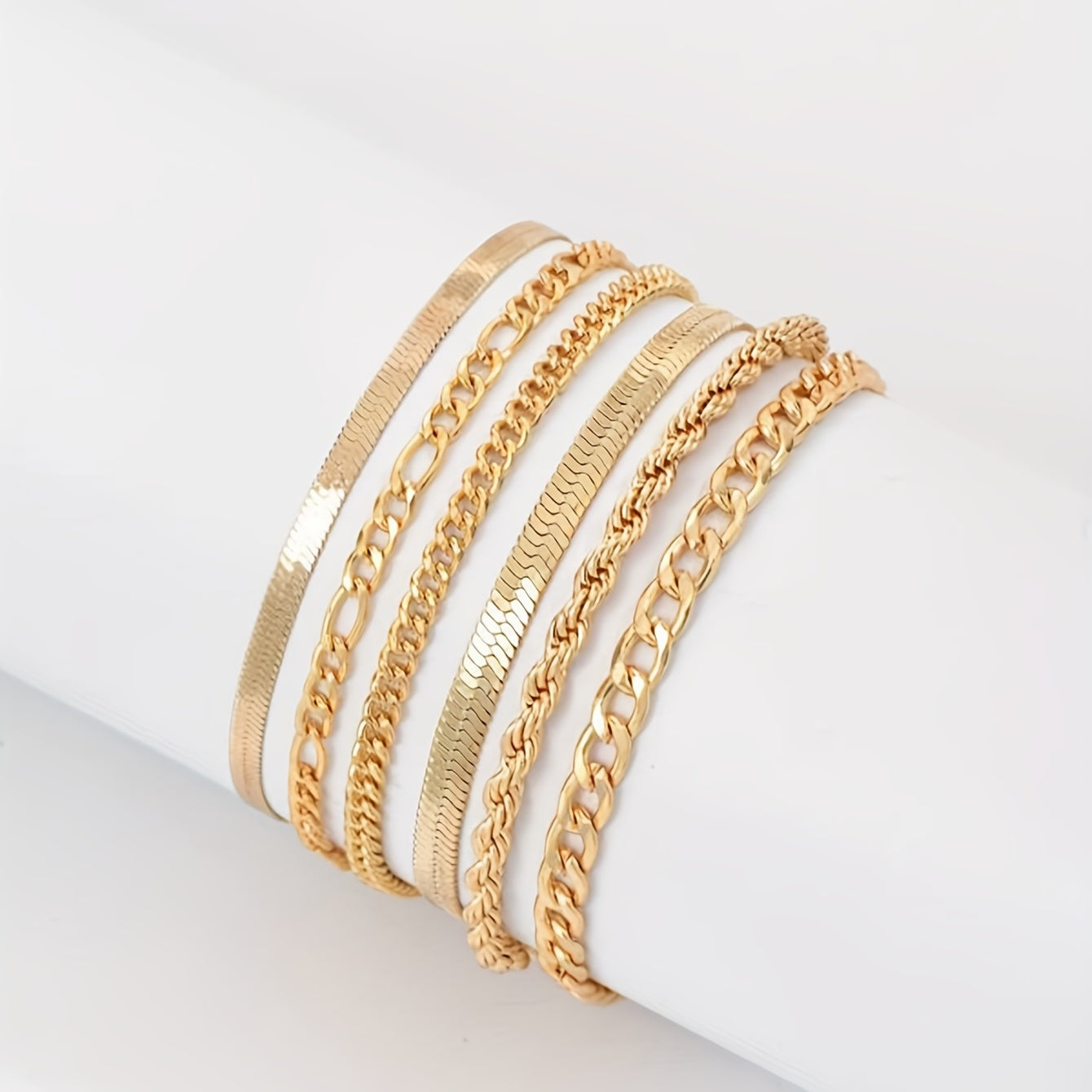 6pcs Bracelet 14K OR PLAQUE